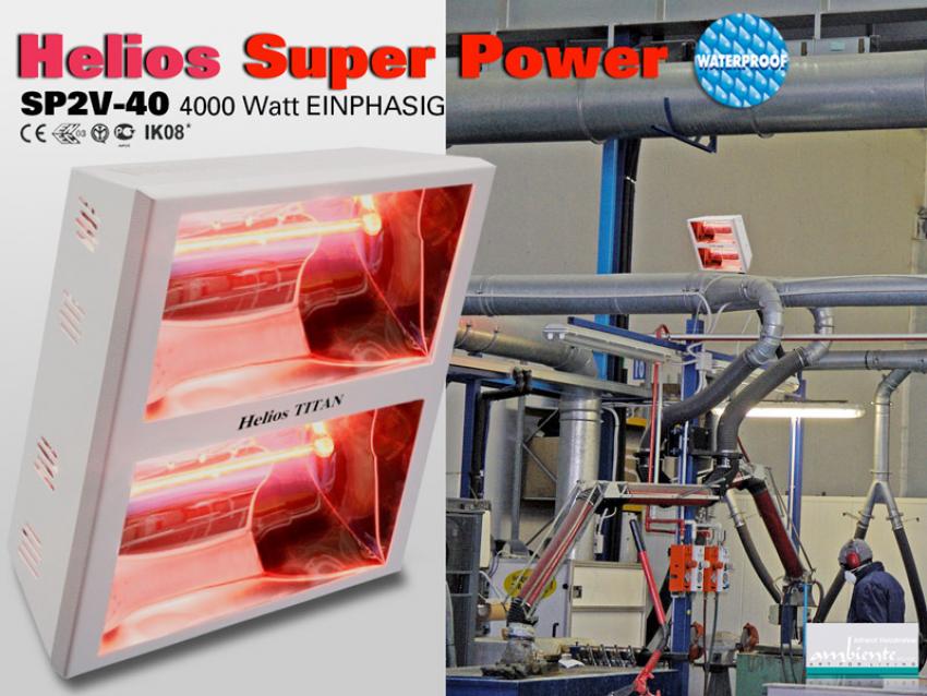 Super Power Infrarot Heizstrahler Helios Titan SP2V 4000 Watt IP25